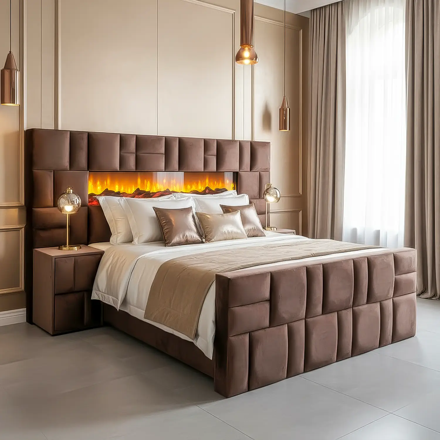 Boxspring Mystique XXL incl. met sfeerhaard