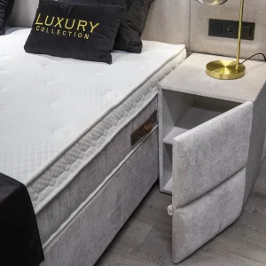 Nachtkastje Lounge met 1 deur 2 vakken in gewenste stof en kleur